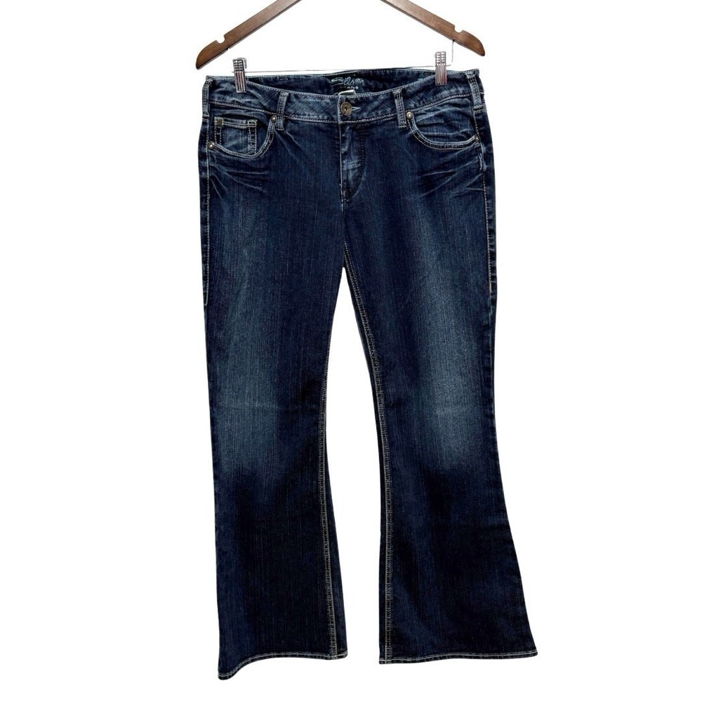 SILVER Jeans Womens 33 X 31 Aiko Bootcut Embroidered Pocket Y2K Low Rise Western